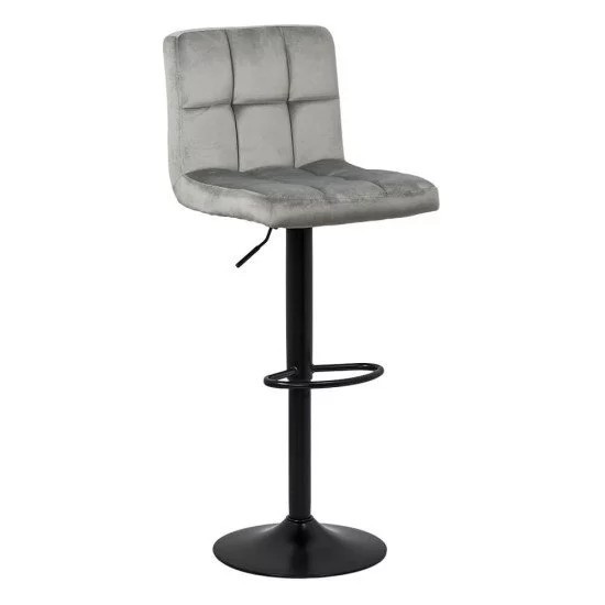 SCAUN DE BAR CU SPATAR REGLABIL DIN CATIFEA ABS 191B GRI