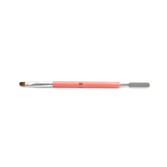 Pensula pentru polygel, oval, roz #6