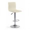 Scaun de bar HM H21, Piele ecologica, Cadru cromat, Inaltime ajustabila, Rotativ, 90 kg, 115x40x42cm, Crem