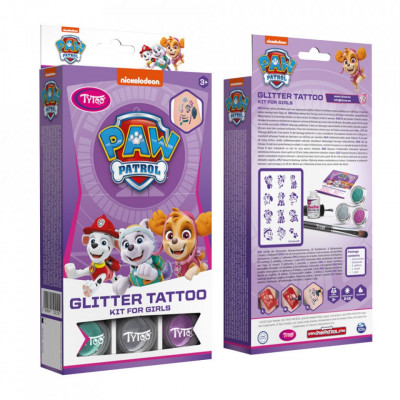 Set tatuaje cu sclipici, Paw Patrol, Fete foto