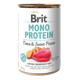 Brit Mono Protein, Ton cu Cartof dulce, Conservă hrană umedă monoproteică fară cereale c&acirc;ini, (pate), 400g