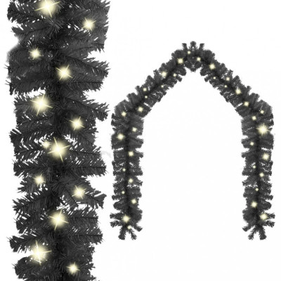 Ghirlandă de Crăciun cu lumini LED, negru, 5 m foto