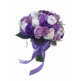 Buchet din flori de cires si trandafiri, by Eventissimi, Mov Alb