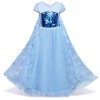 Rochie Frozen Elsa, Volane, 3-5 Ani + Accesorii (Bagheta, Coroniță, Mănuși)