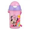 Sticlă Apă Copii, Minnie, Mecanism Pop-Up, Roz Lila, Capacitate 0,5L, Oem