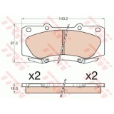 Set placute frana Trw GDB3534, parte montare : Punte fata