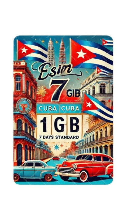 eSIM, 1GB, 7 Days, Cuba, Standard