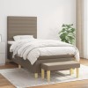 VidaXL Pat box spring cu saltea, gri taupe, 100x200 cm, textil 3137217