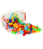 Set de blocuri de construcție pentru copii &icirc;n cutie de depozitare, 240 piese, multicolor, Oem