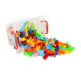 Set de blocuri de construcție pentru copii &icirc;n cutie de depozitare, 240 piese, multicolor