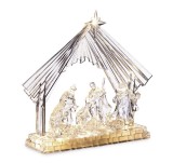 Figurina Nasterea Domnului acril transparent cu leduri 33,33x9,2x28,57h