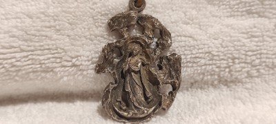 MEDALION FECIOARA MARIA manopera EXCEPTIONALA foarte VECHI de colectie UNIC foto