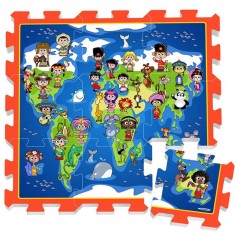 Puzzle din spuma MATA Copiii din harta lumii ZA3149 foto