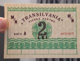 Tichet Navrom motonava Transilvania filigran RPR , 2 lei seria A 0030915, stare excelentă