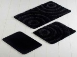 Cumpara ieftin Set 3 Covorase de Baie Wave Negru (Acryl), Chilai Home