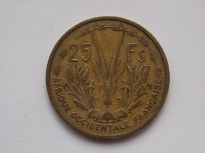 25 FRANCS 1956 AFRICA OCCIDENTALA FRANCEZA foto