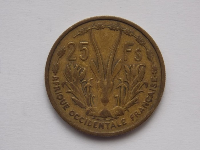25 FRANCS 1956 AFRICA OCCIDENTALA FRANCEZA