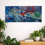 Tablou &bdquo;Waves&rdquo;, 40&times;70 cm, canvas, tehnici mixte