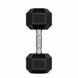 Gantera hexagonala fitness 5 kg, maner ergonomic, pentru exercitii full body