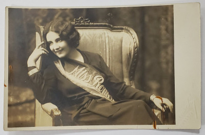 MAGDA DEMETRESCU , MISS ROMANIA 1929 , CARTE POSTALA ILUSTRATA , 1929 foto