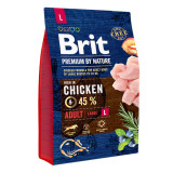 Brit Premium By Nature, Adult Large Breed, L, Pui, hrană uscată c&acirc;ini, 3kg