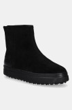 Gant cizme din piele intoarsa Snowhill culoarea negru, cu toc plat, izolat, 29543783 G00
