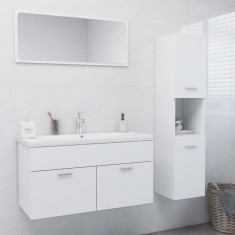 vidaXL Set mobilier de baie, alb, lemn prelucrat 3070973