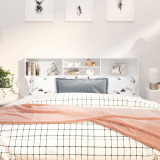 VidaXL Tăblie de pat cu dulap, alb extralucios, 180x19x103,5 cm