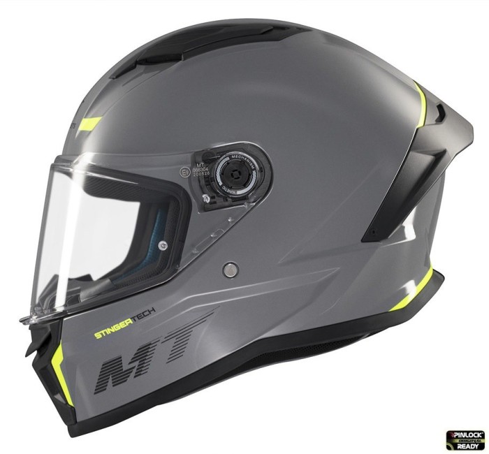 Casca integrala pentru scuter - motocicleta MT Stinger 2 A12 gri lucios &ndash; tip viziera: MT-V-28B S (55/56cm)