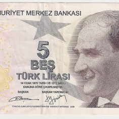 Turcia 5 lire 2009 XF