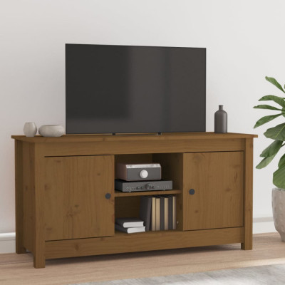 Comodă TV, maro miere, 103x36,5x52 cm, lemn masiv de pin foto