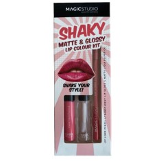 Set gloss si creion de buze Shaky, Matte &amp; Glossy, 60749, Roz deschis, Magic Studio, 2 g