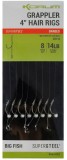 Carlige Legate KORUM Grappler Hair Rigs Barbef, 10cm, Nr.12, 8buc/pac