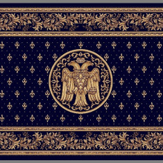 Covor Lotos Bisericesc 15077 - 100x200, Albastru
