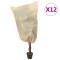 Gossi huse pentru plante din fleece cu snur 12 buc. 70 g/m2 0,8x0,8 m