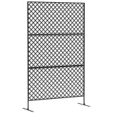 Outsunny Separator de mediu pentru exterior, Ecran de oțel pentru terasă, Verandă, Grădină, Grilă independentă, Oțel, Negru | Aosom Romania