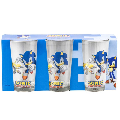 Set 3 pahare &amp;quot;Sonic the hedgehog&amp;quot; pentru copii foto