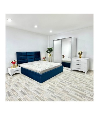 DORMITOR VEN09 ALBASTRU + COMODA foto