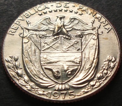 Moneda exotica CVARTO de BALBOA (25 CENTESIMOS) - PANAMA, anul 1975 * cod 2945 foto