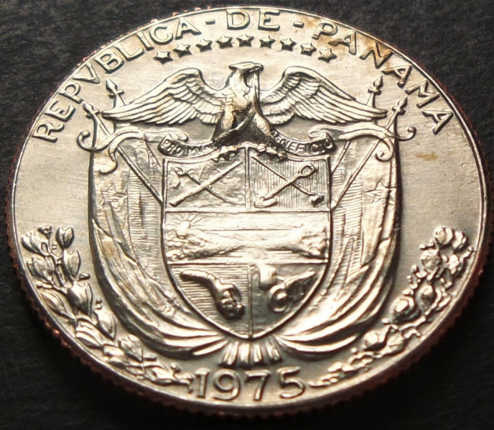Moneda exotica CVARTO de BALBOA (25 CENTESIMOS) - PANAMA, anul 1975 * cod 2945