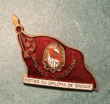 Insigna pionieri distins cu diploma de onoare organizatia regionala Hunedoara