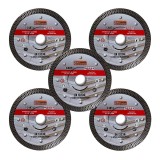 Cumpara ieftin Set 5 discuri diamantate turbo subtire, ceramica, taiere umeda si uscata, 125 mm/22.23 mm, Richmann Exclusive