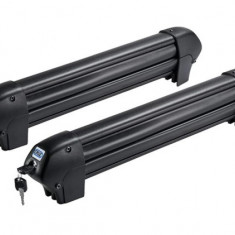 Suport Auto Pentru 4 Perechi Schiuri Cruz Ski Rack Dark 4, Cu Prindere Pe Barele Transversale, Sistem Antifurt Inclus CZ940-222