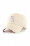 47 brand șapcă de baseball din bumbac MLB Chicago White Sox culoarea bej, cu imprimeu, BAS-DBLUN906GWS-NT03