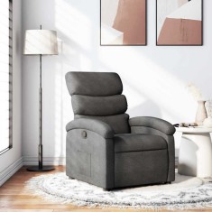 vidaXL Fotoliu rabatabil, gri &icirc;nchis, material textil 371690