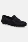 Gant mocasini din piele &icirc;ntoarsă Seabaya culoarea bleumarin, cu toc plat, 30573932.G69