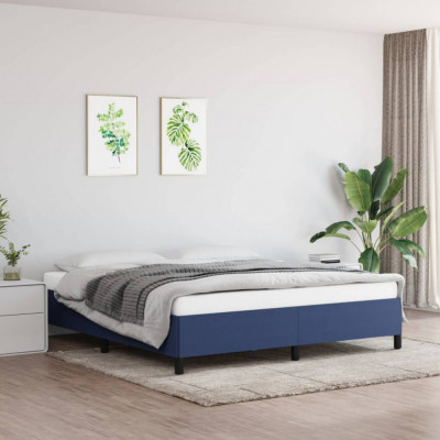 vidaXL Cadru de pat, albastru, 180 x 200 cm, material textil foto
