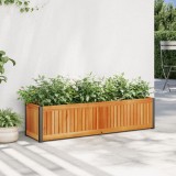 Cumpara ieftin Jardinieră de grădină, 110x30x27,5 cm, lemn masiv acacia/oțel