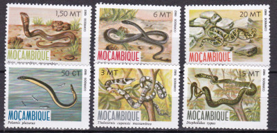 Mozambic 1982 fauna serpi MI 876-881 MNH foto