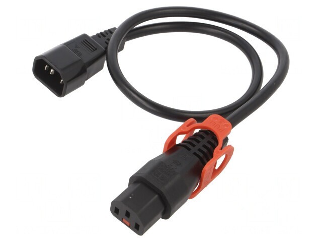 Cablu IEC C13/C14 0,5m cu Blocare